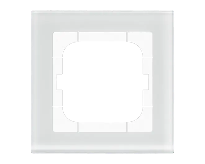 MDT single frame in white glass, shown without an insert